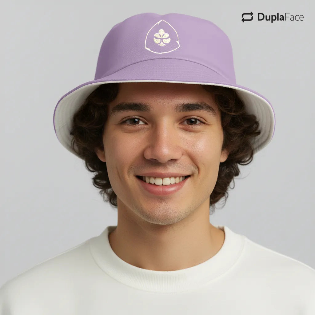Bucket Hat Lilas e Branco 2