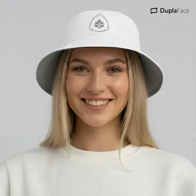 Bucket Hat Branco e Cinza