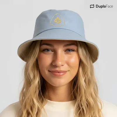 Bucket Hat Caramelo e Azul 2