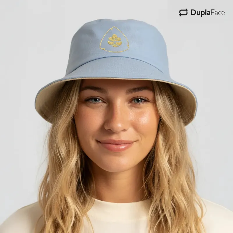 Bucket Hat Caramelo e Azul 2