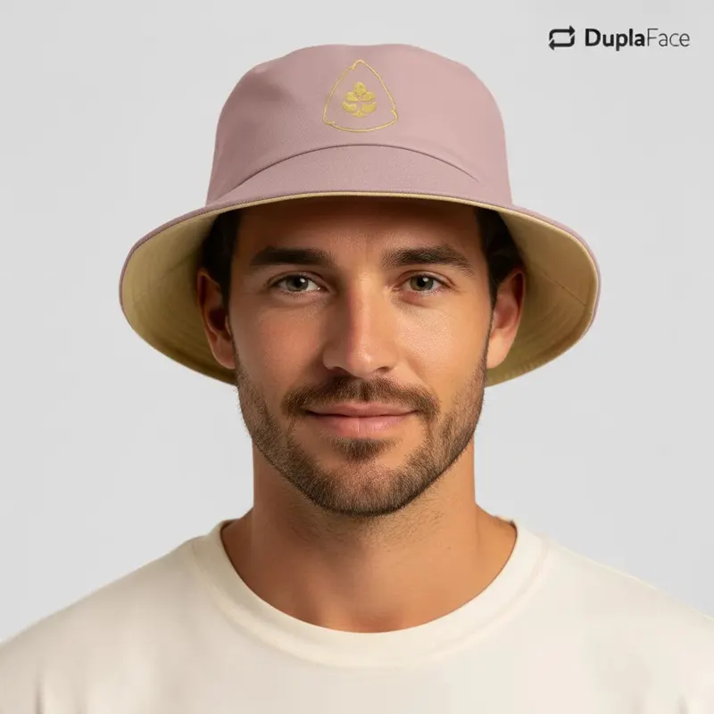 Bucket Hat Caramelo e Rosa