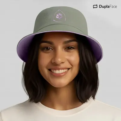 Bucket Hat Lilas e Verde Feminino