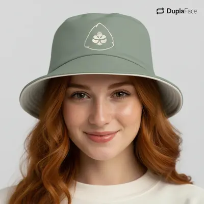 Bucket Hat Verde e Branco 2