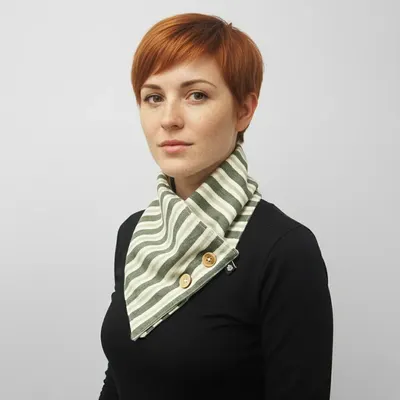 Cachecol Bandana Verde Listrado