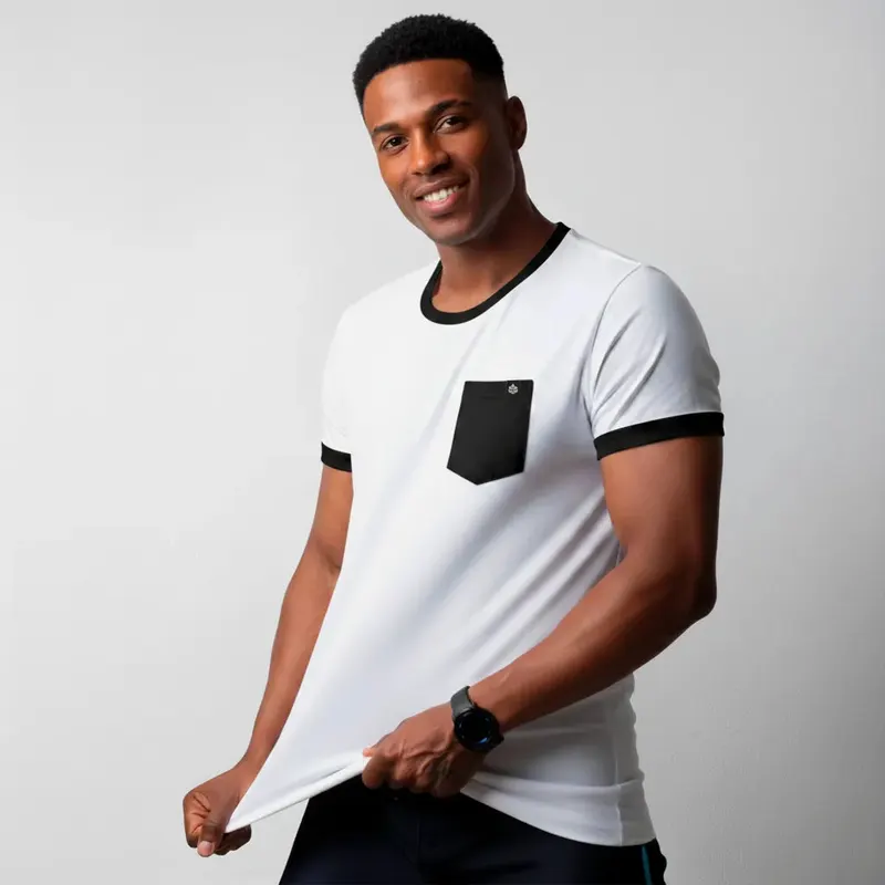 Camiseta com Bolso Branca