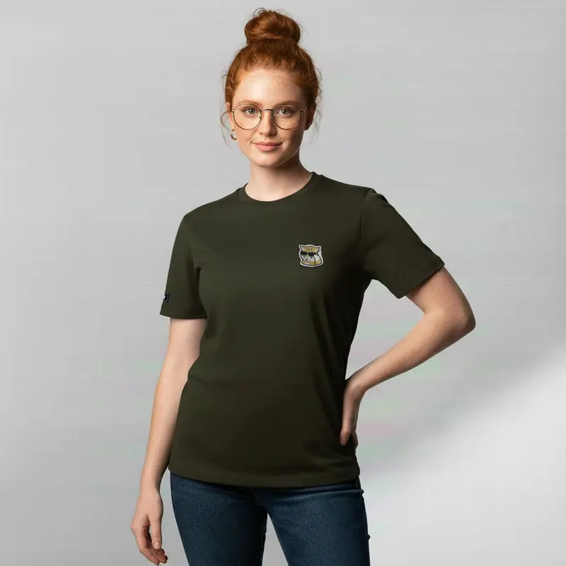 Camiseta Stickers Cat Face Feminina